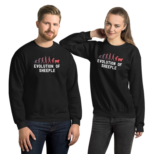 The Evolution of Sheeple Unisex Sweatshirt