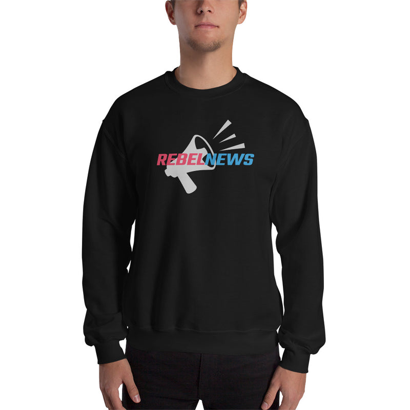 Load image into Gallery viewer, Rebel News Logo Horn Background Unisex Sweatshirt