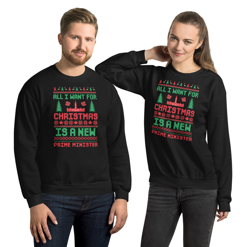 Load image into Gallery viewer, All I Want For Christmas Is A New Prime Minister Unisex Sweatshirt