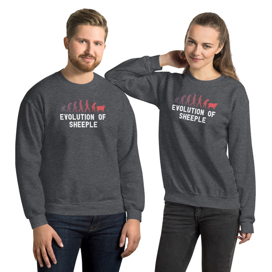 The Evolution of Sheeple Unisex Sweatshirt