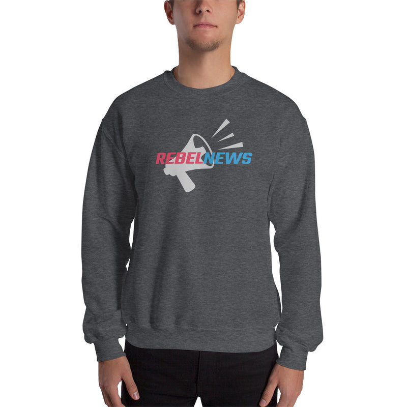 Load image into Gallery viewer, Rebel News Logo Horn Background Unisex Sweatshirt