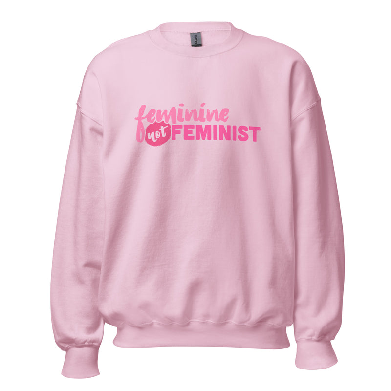 Load image into Gallery viewer, Feminine Not Feminist Unisex Sweatshirt