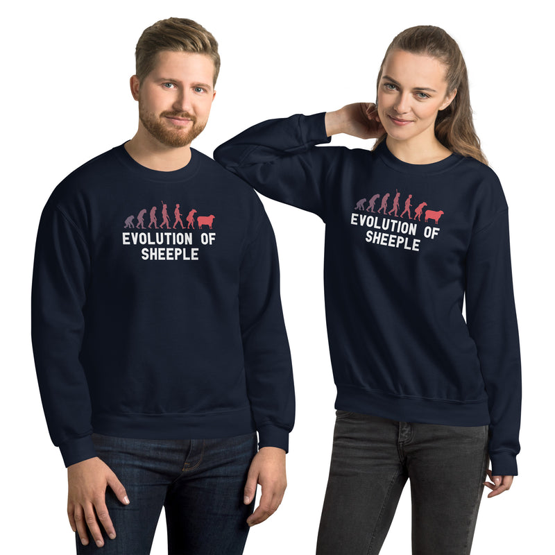 Load image into Gallery viewer, The Evolution of Sheeple Unisex Sweatshirt