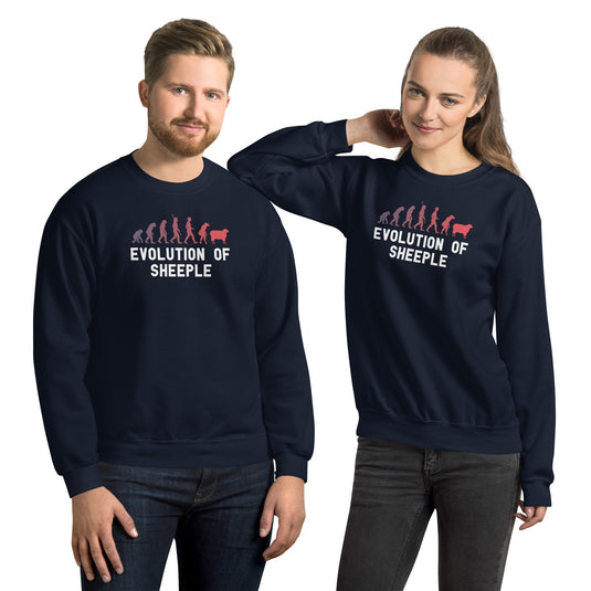 The Evolution of Sheeple Unisex Sweatshirt
