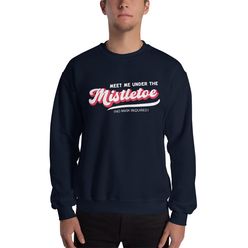 Load image into Gallery viewer, Retro Meet Me Under The Mistletoe (No Mask Required) Unisex Sweatshirt