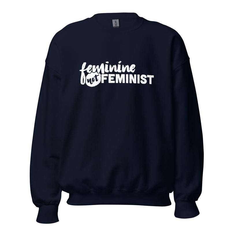 Load image into Gallery viewer, Feminine Not Feminist Unisex Sweatshirt
