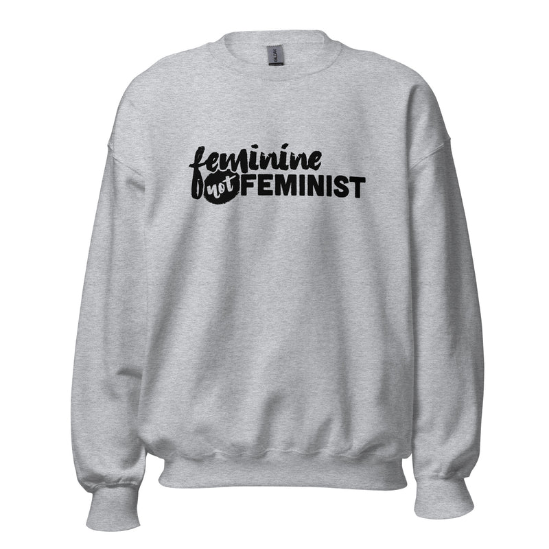 Load image into Gallery viewer, Feminine Not Feminist Unisex Sweatshirt