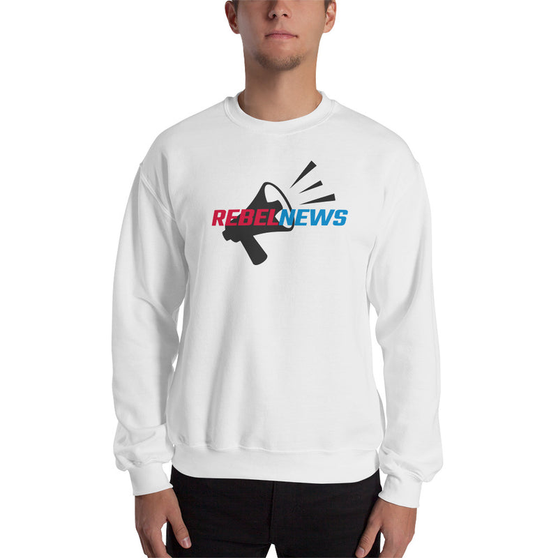 Load image into Gallery viewer, Rebel News Logo Horn Background Unisex Sweatshirt