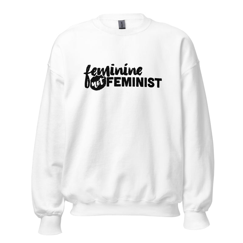 Load image into Gallery viewer, Feminine Not Feminist Unisex Sweatshirt