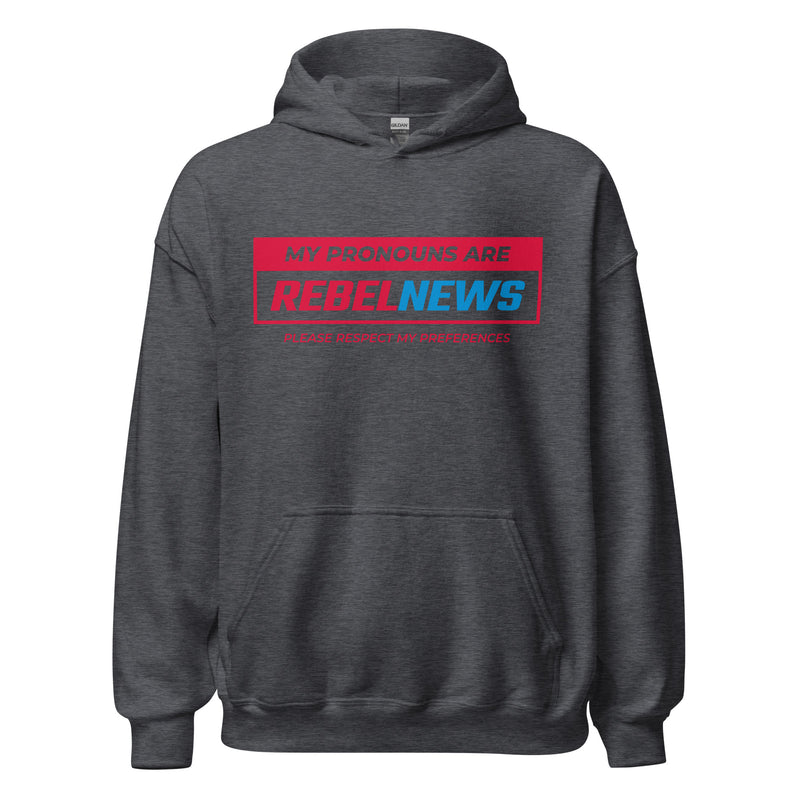 Load image into Gallery viewer, My Pronouns Are Rebel News- Unisex Hoodie