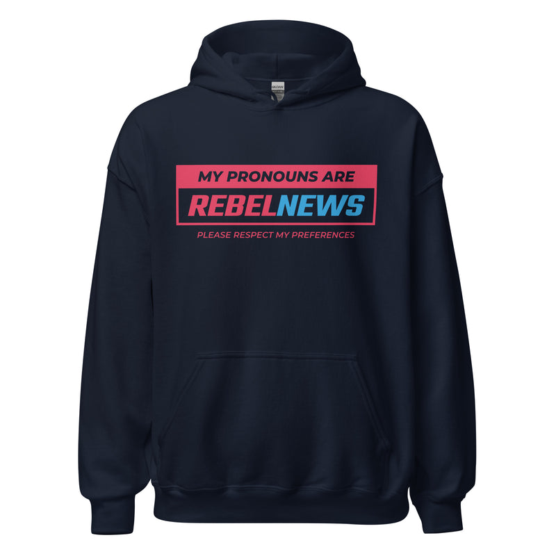 Load image into Gallery viewer, My Pronouns Are Rebel News- Unisex Hoodie