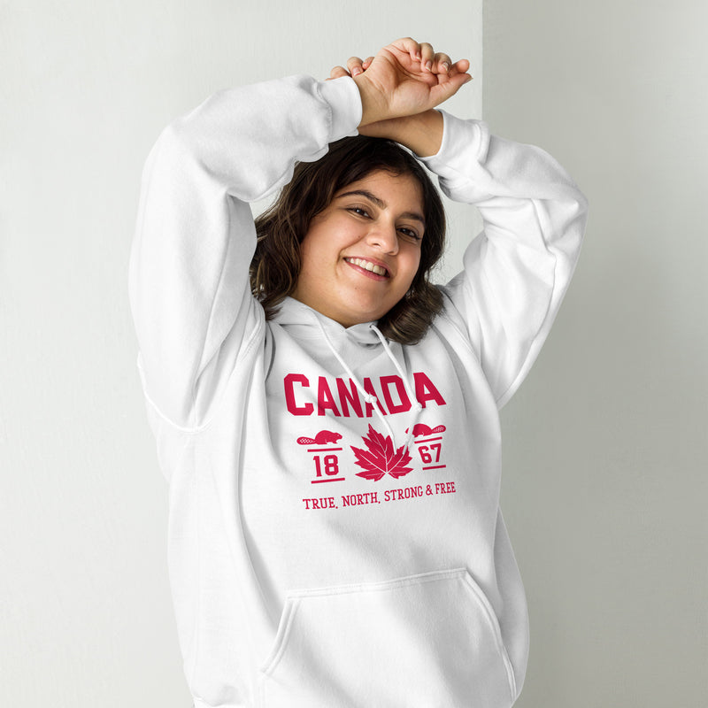 Load image into Gallery viewer, True North Strong and Free Unisex Hoodie
