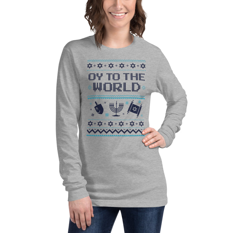 Load image into Gallery viewer, Oy To The World- Unisex Long Sleeve Shirt
