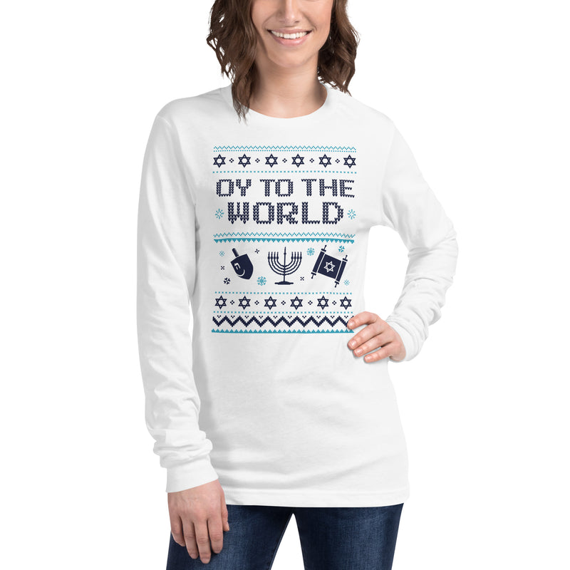 Load image into Gallery viewer, Oy To The World- Unisex Long Sleeve Shirt