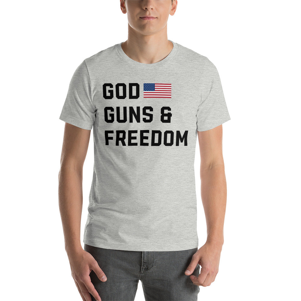 Rebel News | God, Guns & Freedom America- Unisex T-Shirt