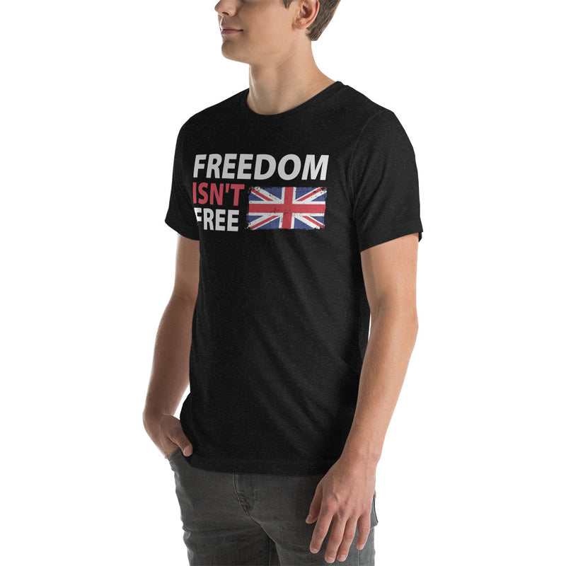 Load image into Gallery viewer, Freedom Isn't Free Union Jack Flag- Unisex T-Shirt
