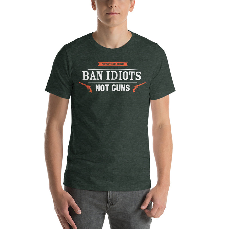 Load image into Gallery viewer, Ban Idiots Not Guns Unisex T-Shirt