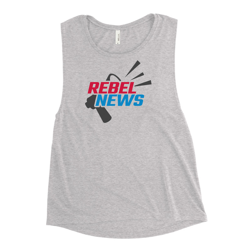 Load image into Gallery viewer, Rebel News Horn Logo Women's Muscle Tank