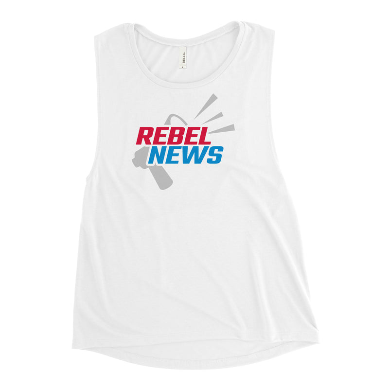 Load image into Gallery viewer, Rebel News Horn Logo Women's Muscle Tank