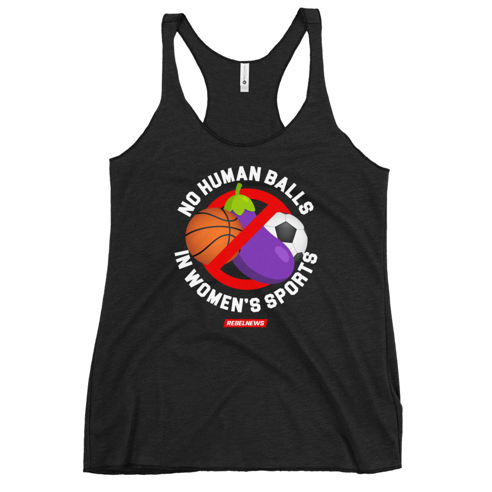 REBEL NEWS STORE | No Human Balls! Women's Racerback Tank