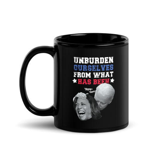 Unburden Ourselves Black Glossy Mug