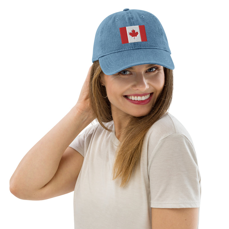 Load image into Gallery viewer, Canada Flag- Denim Hat
