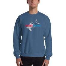 Load image into Gallery viewer, Rebel News Logo Horn Background- Unisex Crew Neck
