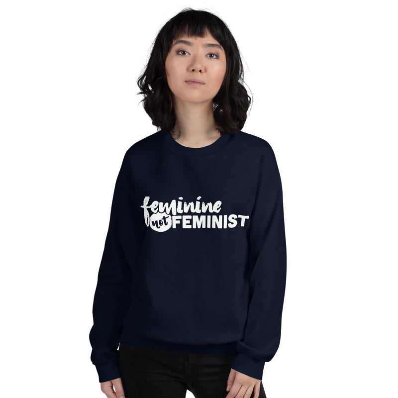 Load image into Gallery viewer, Feminine Not Feminist Unisex Sweatshirt
