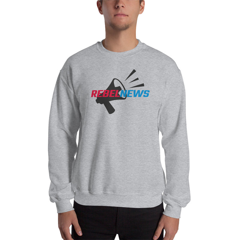 Load image into Gallery viewer, Rebel News Logo Horn Background Unisex Sweatshirt
