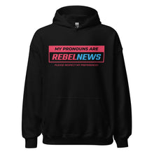 Load image into Gallery viewer, My Pronouns Are Rebel News- Unisex Hoodie
