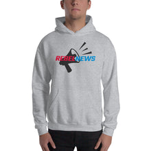 Load image into Gallery viewer, Rebel News Logo Horn Background- Unisex Hoodie
