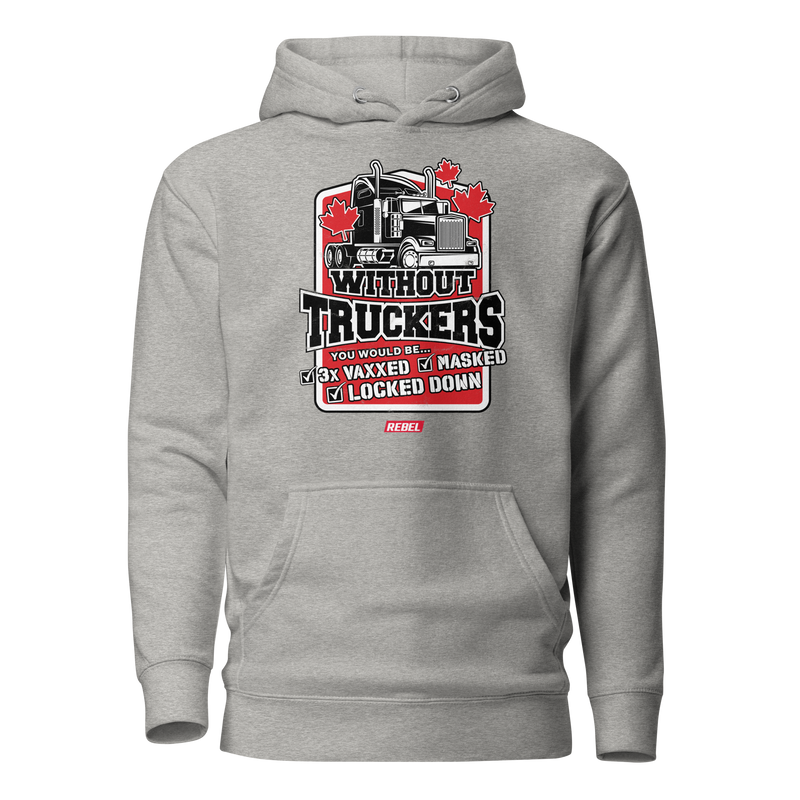 Load image into Gallery viewer, Without Truckers Unisex Hoodie
