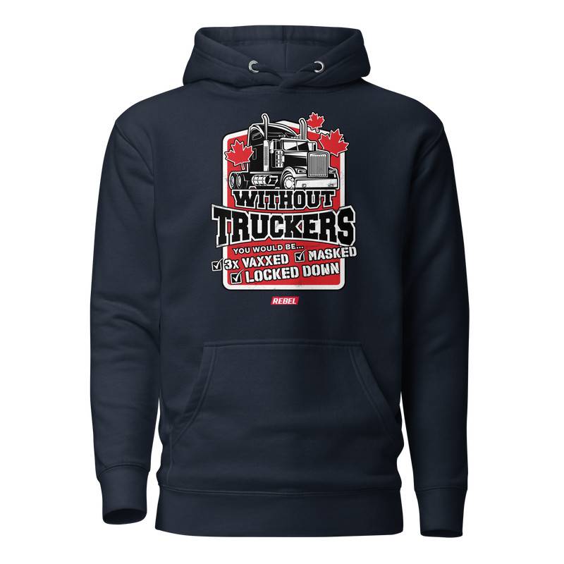 Load image into Gallery viewer, Without Truckers Unisex Hoodie
