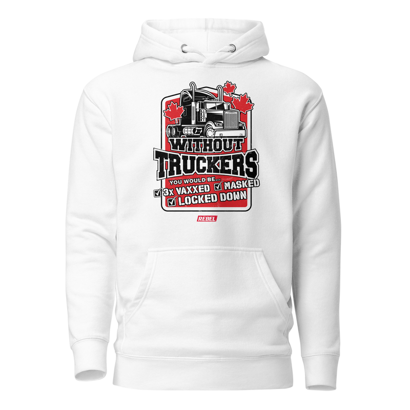 Load image into Gallery viewer, Without Truckers Unisex Hoodie
