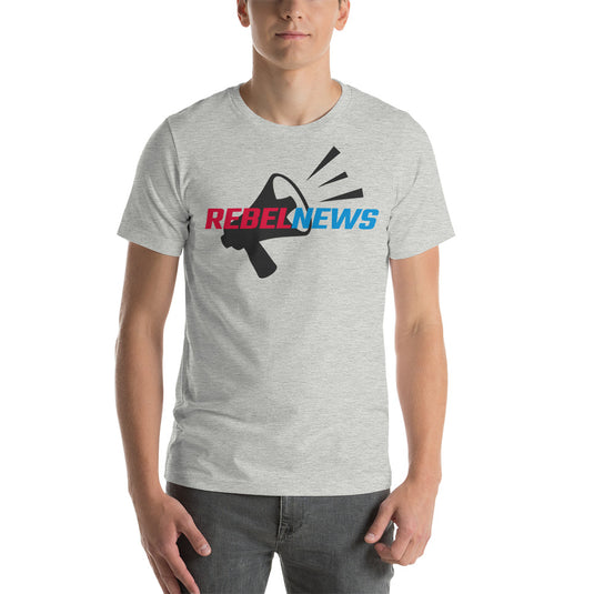 Rebel News Logo Horn Background- Unisex T-Shirt