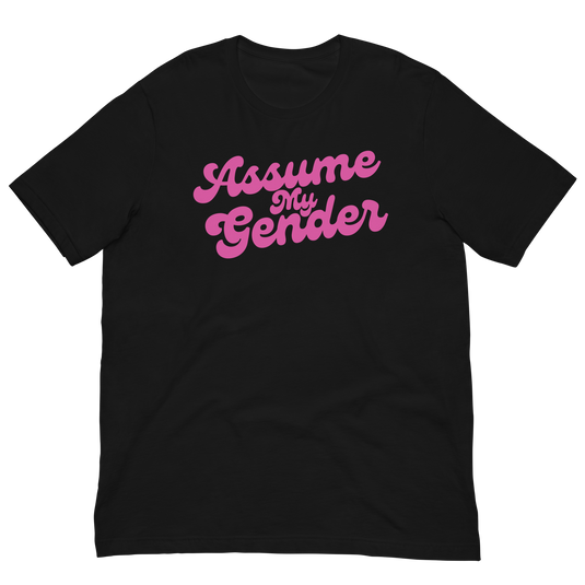 Assume My Gender (Pink) Unisex T-Shirt