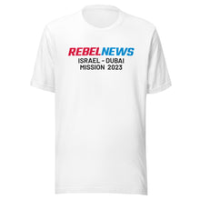 Load image into Gallery viewer, Rebel News Israel - Dubai Mission 2023 T-Shirt NFS

