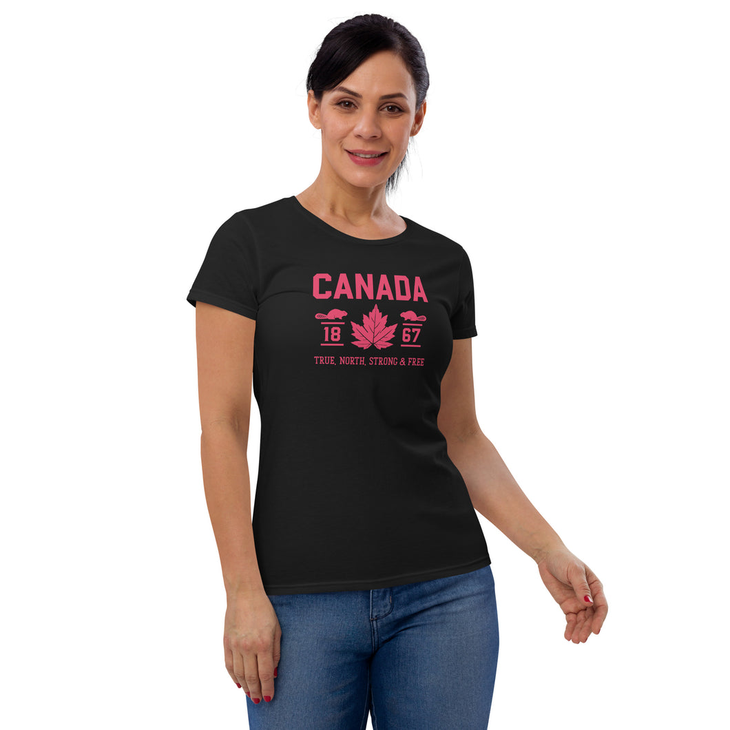 True North Strong and Free-Women's Fitted T-Shirt