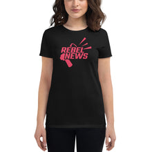Load image into Gallery viewer, Rebel News Horn Logo- Women&#39;s Fitted T-Shirt
