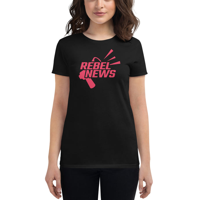 Rebel News Horn Logo- Women's Fitted T-Shirt