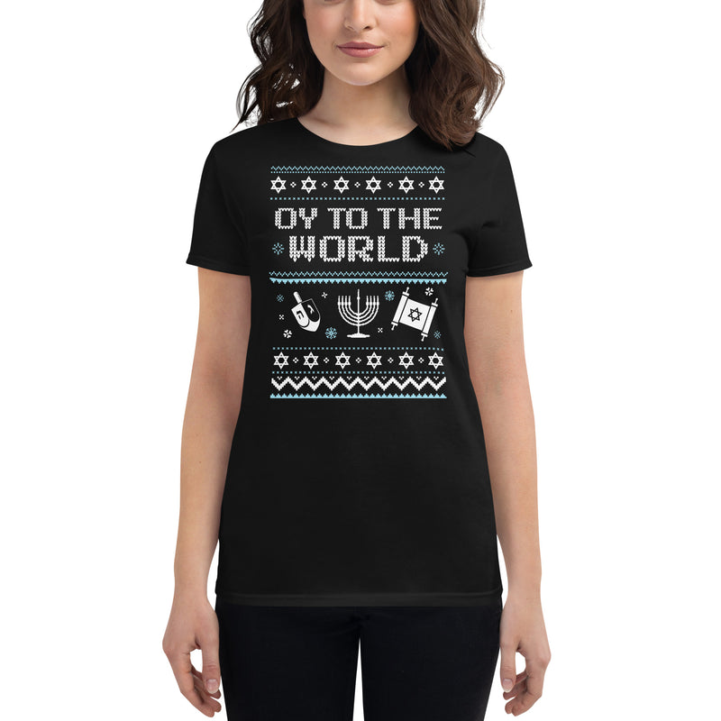 Load image into Gallery viewer, Oy To The World- Women&#39;s Fitted T-Shirt
