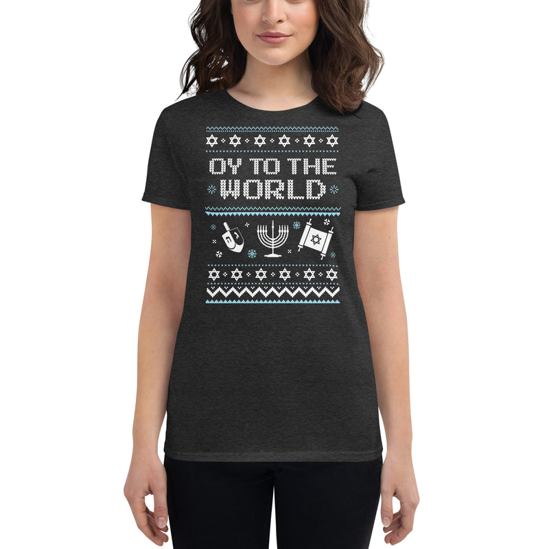 Load image into Gallery viewer, Oy To The World- Women&#39;s Fitted T-Shirt
