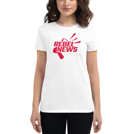 Rebel News Horn Logo- Women's Fitted T-Shirt