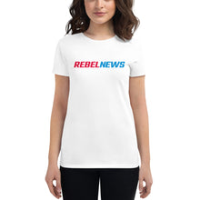 Load image into Gallery viewer, Rebel News Typography Logo- Women&#39;s Fitted T-Shirt
