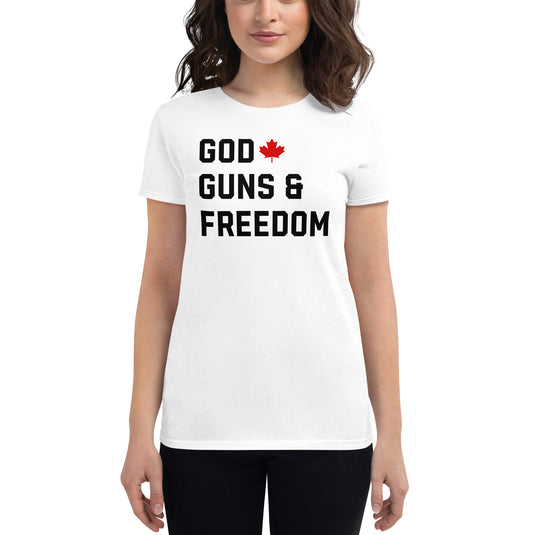 God, Guns & Freedom Canada- Women's Fitted T-Shirt