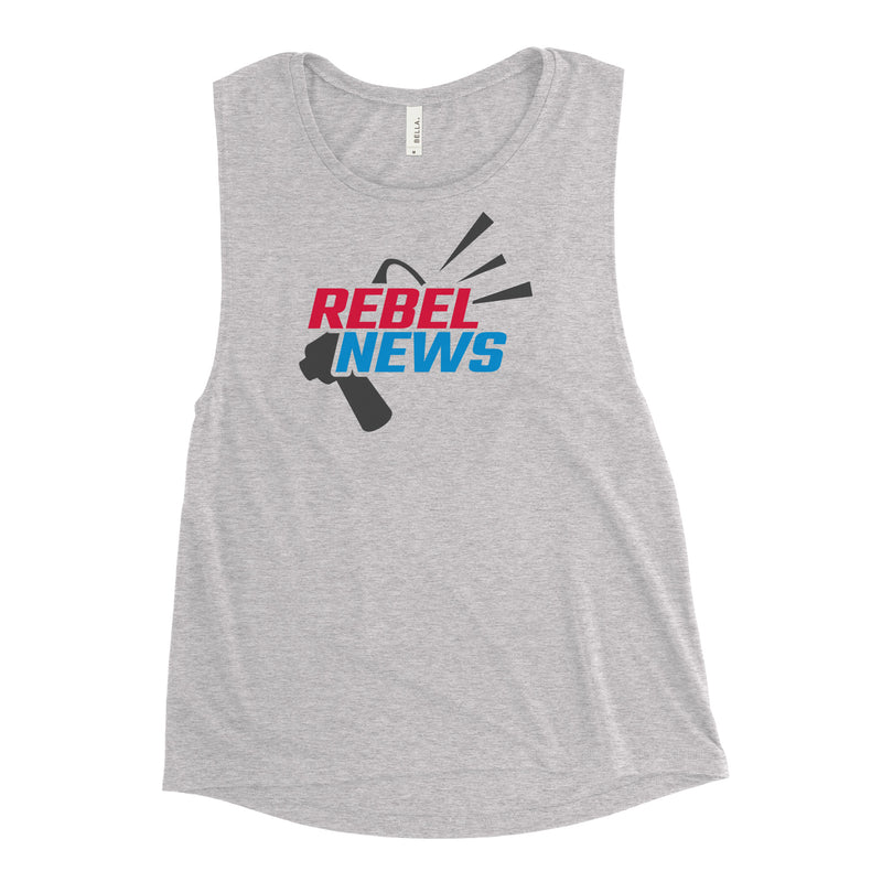 Load image into Gallery viewer, Rebel News Horn Logo Women&#39;s Muscle Tank
