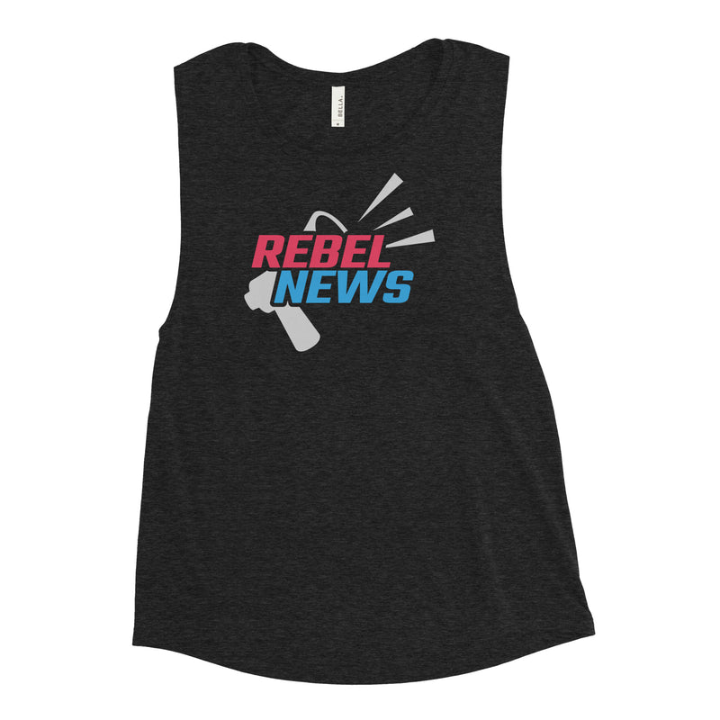 Load image into Gallery viewer, Rebel News Horn Logo Women&#39;s Muscle Tank
