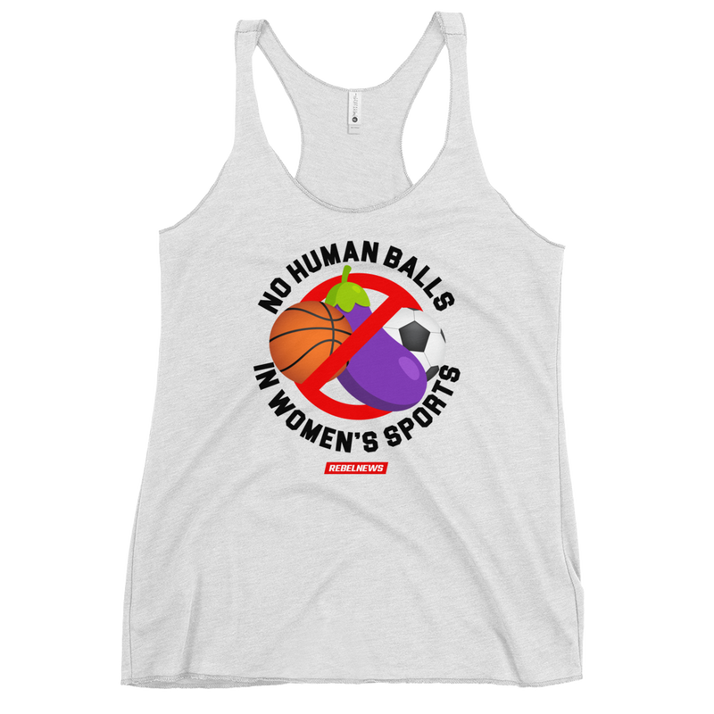 Load image into Gallery viewer, No Human Balls! Women&#39;s Racerback Tank
