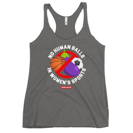 No Human Balls! Women's Racerback Tank