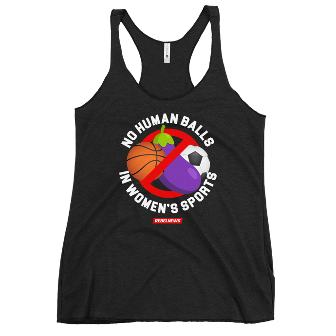 No Human Balls! Women's Racerback Tank